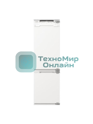 Встраиваемый холодильник Gorenje NRKI517E82WF, полезный объем 244 л, электронное управление, цифровой дисплей, автоматическое размораживание No Frost, быстрое замораживание, интенсивное охлаждение, зона свежести с контролем влажности, инверторный компрессор, энергоэффективность А+