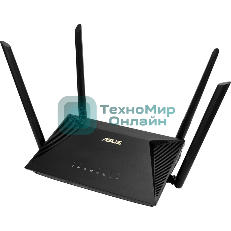 Роутер ASUS RT-AX53U 802.11b/g/n/ac/ax, до 574 + 1201 Mbps, 2,4 + 5 гГц, 4 антенны, USB