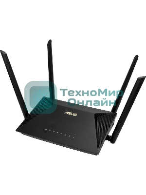 Роутер ASUS RT-AX53U 802.11b/g/n/ac/ax, до 574 + 1201 Mbps, 2,4 + 5 гГц, 4 антенны, USB