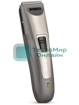 Машинка для стрижки волос Vitek VT-2572 GR Питание сеть/аккумулятор. Время автономной работы 45 мин. Время зарядки 8 ч. Индикация уровня зарядки батареи. Максимальная длина стрижки 30 мм. Материал лезвий высококачественная сталь. Минимальная длина стрижки 1 мм. Способ регулировки длины регулятором и сменой насадок. Функция филировки. 2 насадки. Число установок длины 11. Подставка для зарядки. Низкий уровень вибрации и шума.