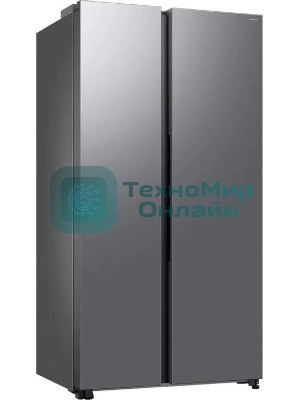 Холодильник Samsung RS70F65QETEO серебристый двухкамерный 420/239л морозилка сбоку, No Frost, Side by Side