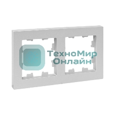 Рамка 2-местная Эпика EKF UP1-FPA-02 алюминий, пластик