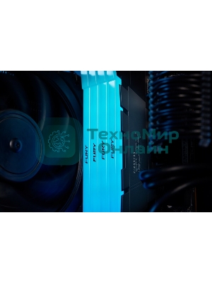 Оперативная память Kingston Fury Renegade, DDR4, 16GB (1x16GB), 3200MHz, CL16, DIMM, с радиатором, RGB, серебристый/черный