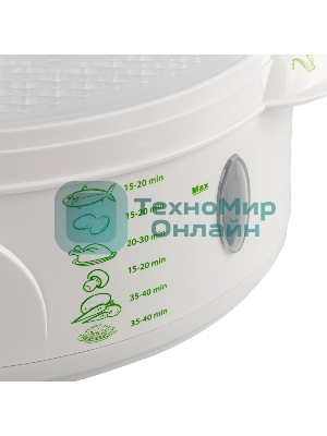 Пароварка электрическая Endever Vita-175, белый/зеленый