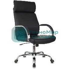 Кресло руководителя Бюрократ T-8010SL/BLACK черный, искусственная кожа, крестовина хром