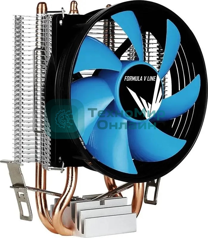 Кулер Aerocool Formula Verkho 2 серебристый/синий 90мм алюминий+медь 2000rpm 25db 4-pin 110W 142мм
