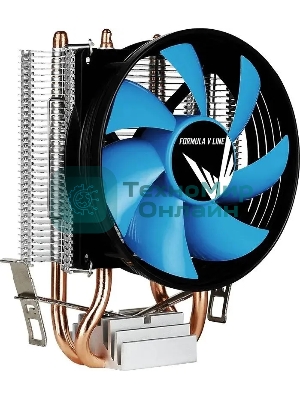 Кулер Aerocool Formula Verkho 2 серебристый/синий 90мм алюминий+медь 2000rpm 25db 4-pin 110W 142мм