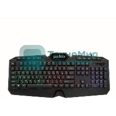 Клавиатура проводная PERFEO (PF_B3410) VISION Multimedia, GAME DESIGN, подсв. 3 цвет USB, черн