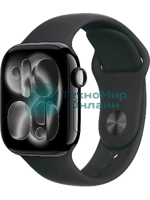 Умные часы Apple Watch Series 11 A3331 42мм OLED корп.черный Sport Band рем.черный разм.брасл.:M/L (MEQU4LW/A)