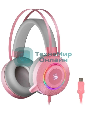 Гарнитура Bloody G521 розовый, проводная