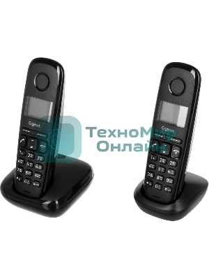 Радиотелефон Dect Gigaset A170 DUO черный (труб. в компл.:2шт) АОН