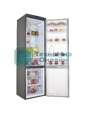 Холодильник DON R-295 G графит зеркальный двухкамерный 259/101л морозилка снизу