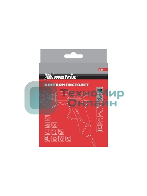 Клеевой пистолет Matrix, 7 мм, 15 (60) Вт, 8 г/мин