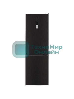 Холодильник Maunfeld MFF185NFSB10 черная нержавеющая сталь двухкамерный инвертор 240/100л морозилка снизу, No Frost