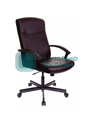 Кресло Бюрократ DOMINUS-BR коричневый/черный, экокожа