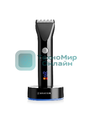 Машинка для стрижки BRAYER BR3400, LED-дисплей, 4 насад, турбо, титан. покр, регу. высоты лезвий