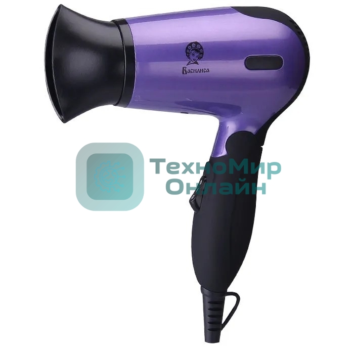Фен Василиса ФН2-1400 фиолетовый/черный, 1400 Вт, компактный