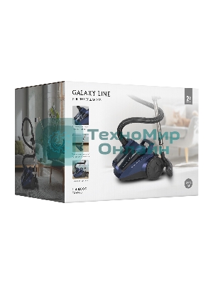Пылесос Galaxy GL 6228 синий/черный, 350/ 2600 Вт, уборка сухая, пылесборник контейнер 3.4 л