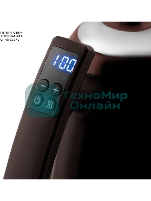Чайник электрический Galaxy Line GL 0343, горький шоколад, металл, 2200 Вт, 1.7 л