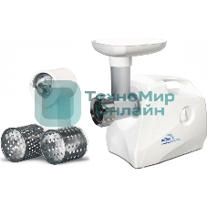 Мясорубка электрическая Ротор Люкс ЭМШ 35/300-4 белый, 1500 Вт, 0.6 кг/мин, насадки - 4
