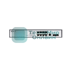 Коммутатор Managed L2 Switch 8x1000Base-T PoE, 2x1000Base-X SFP, PoE Budget 135W, RJ45 Console, 19