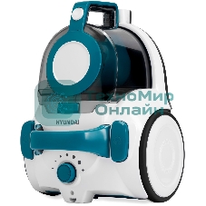 Пылесос Hyundai HYV-C5460 белый/бирюзовый, 380/2200 Вт, уборка сухая, пылесборник контейнер 2.5 л