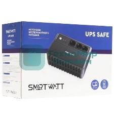 Источник бесперебойного питания SMARTWATT UPS SAFE 1000 черный, 1000/600 ВА/Вт, линейно-интерактивный, напольный, LED индикация, Shuko CEE7/4 - 3 шт.