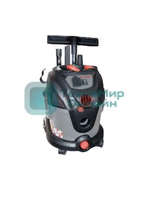 Строительный пылесос ИНТЕРСКОЛ PU-20/1400P серый, 230/1400 Вт, уборка сухая/сбор воды/выдув, пылесборник мешок/контейнер, 20 л