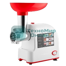 Мясорубка электрическая Brayer BR1603 белый, 1500 Вт, 2.0 кг/мин, реверс, защита от перегрузки, насадки - 7