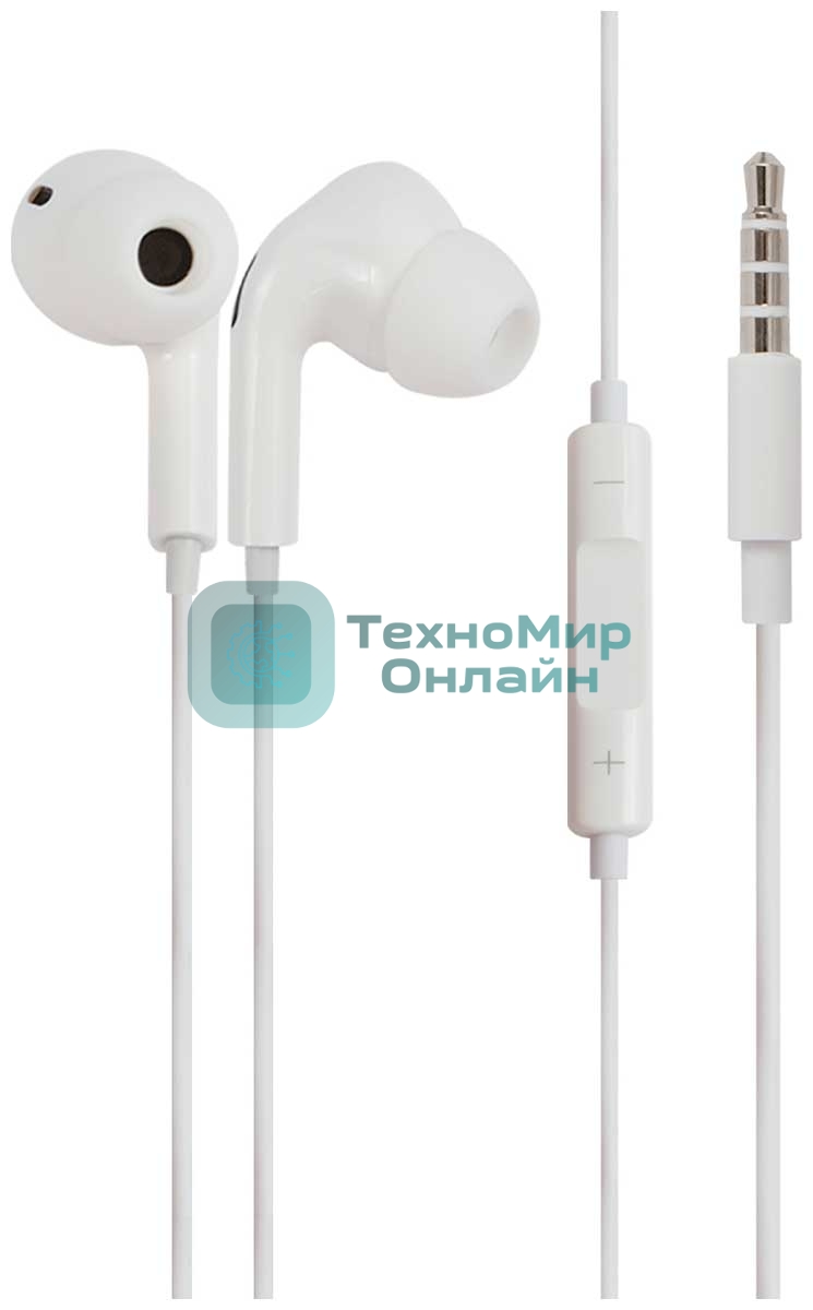 Проводные наушники Red Line SP18 белый, вкладыши, Jack 3.5 мм, встроенный микрофон