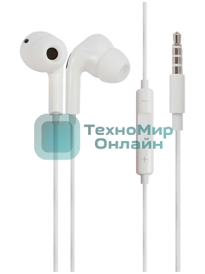 Проводные наушники Red Line SP18 белый, вкладыши, Jack 3.5 мм, встроенный микрофон