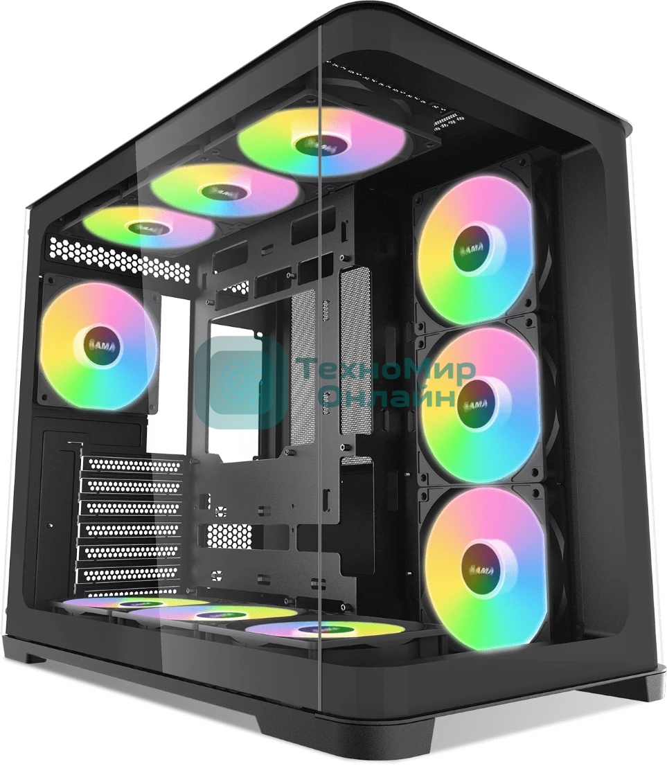 Корпус SAMA V60, Midi-Tower, чёрный, 7 x 120 мм