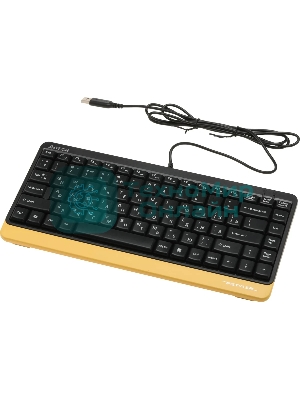 Комплект клавиатура+мышь A4Tech FStyler F1110 проводной, USB, 2000 DPI, чёрный/жёлтый
