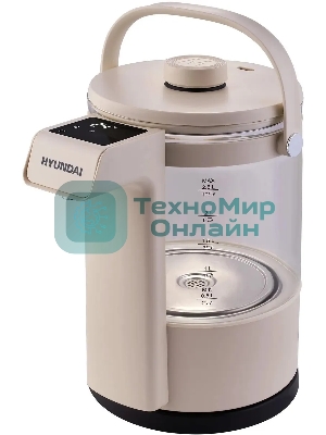 Чайник электрический Hyundai HYK-G7700 2.5 л, 2200 Вт, кремовый/черный корпус: стекло