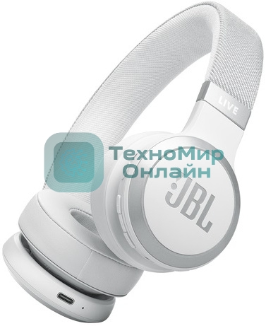 Беспроводные/проводные наушники JBL Live 670NC белый, накладные, Bluetooth + проводной, адаптивное шумоподавление