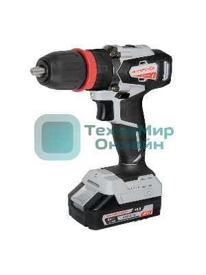 Дрель-шуруповерт ИНТЕРСКОЛ ДА-13/18ВК, 18 В, 2 Ач, 50 Нм, бесщеточный