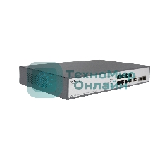 Коммутатор Managed L2 Switch 8x1000Base-T PoE, 2x1000Base-X SFP, PoE Budget 135W, RJ45 Console, 19