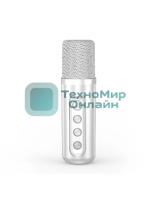 Переносная караоке система TRS2403 iconBIT K902W Колонка 10Вт, 2 микрофона Bluetooth, световые эффекты, аккумулятор в колонке 3000mAh и микрофонах, 22.3*9.6*15.7CM, белый