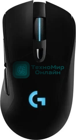 Мышь игровая Logitech G703 Lightspeed черная, сенсор 100-25600dpi (Hero25K), беспроводная 2.4GHz + USB 1,8м, 5 программируемых кнопок + колесо прокрутки, RGB-подсветка, под правую руку