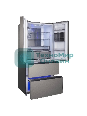 Холодильник Korting KNFF 82535 X нержавеющая сталь трехкамерный 354/186л морозилка снизу