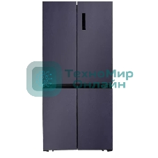 Холодильник LEX LCD450BmID синий металлик трехкамерный 288/129л морозилка снизу, No Frost, Side-by-Side