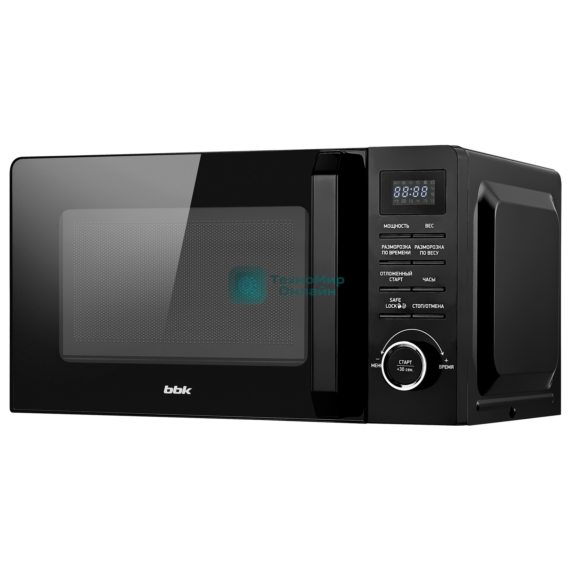 Микроволновая печь BBK 20MWS-723T/B черный, 20 л, 700 Вт, переключатели - кнопки, тактовый механизм