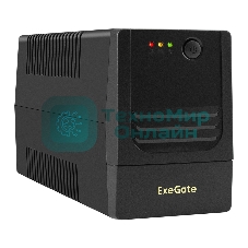 Источник бесперебойного питания ExeGate Power NB-850.LED.AVR.2SH.USB (850VA/510W, LED, AVR, 2*Schuko, USB, батарея 12V 9Ah, черный)