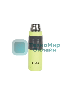 Термос TalleR TR-22403 стальной 0,5 л Lester/Лестер, зеленое матовое покрытие. Кнопочный переключ.