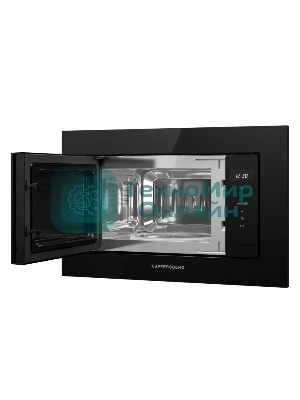 Встраиваемая микроволновая печь Kuppersberg HMW 622 B, ВхШхГ 390х595х315, объем 20 л, мощность 800 Вт, 5 уровней мощности, гриль, 6 автоматических программ, размораживание, сенсорное управление, черный