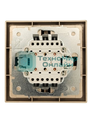 Выключатель проходной 2-кл. СП ZIMA IP20 10А безвинт. зажим зол. LEZARD 704-3688-106QC