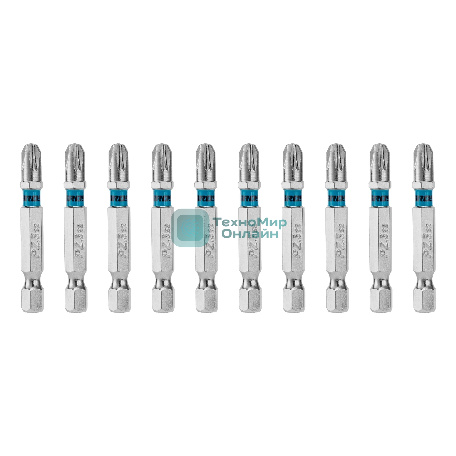 Бита Gross PZ3х50 мм, сталь S2, шестигр., 10 шт.