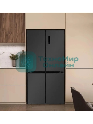 Холодильник LEX LCD450MgID серый трехкамерный 288/129л морозилка снизу, No Frost, Side-by-Side