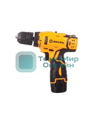 Дрель-шуруповерт Вихрь ДА-12Л-2, 12 В, 2 Ач, 30 Нм, щеточный