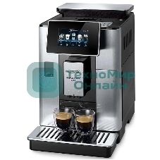 Кофемашина DeLonghi ECAM 610.75.MB металлик/черный, исп. кофе - зерновой/молотый, 2.2 л, 1450 Вт, 19 Бар